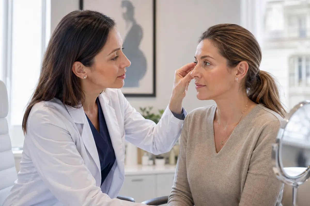 Recuperación de blefaroplastia en consulta médica